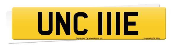 Registration number UNC 111E